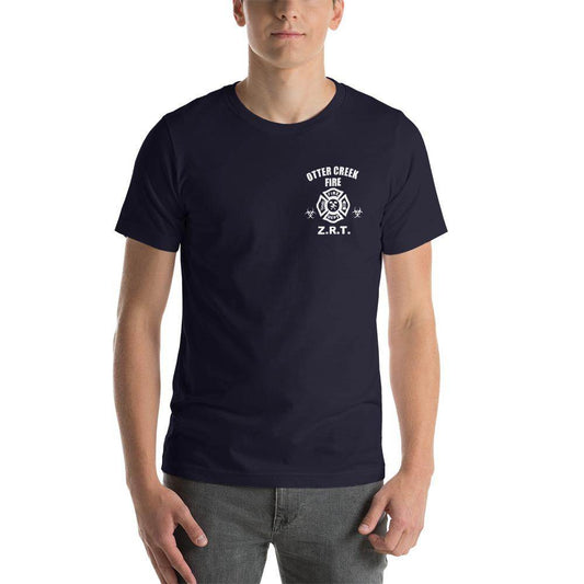 IN-Vigo Co.-Otter Creek Fire-Zombie Response Team (white) - Short-Sleeve Unisex T-Shirt - EdgyHaute