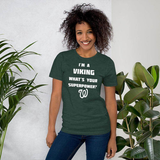 West Vigo HS Vikings - Superpower (white)  -  Short-Sleeve Unisex T-Shirt - EdgyHaute