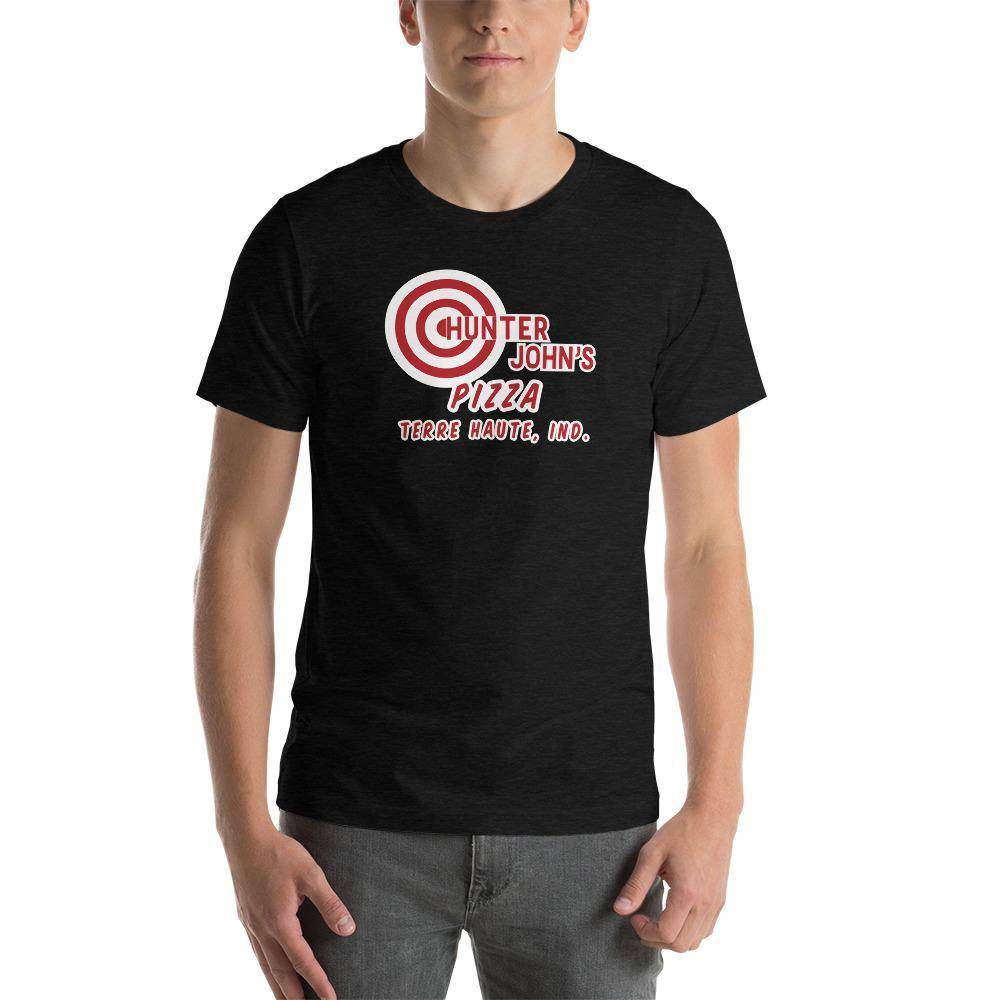 Hunter John's Pizza - ad - Terre Haute Indiana  -  Short-Sleeve Unisex T-Shirt - EdgyHaute