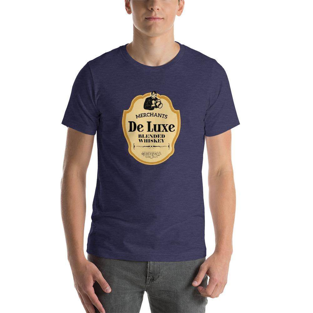 Deluxe Bourbon Whiskey/Merchants Distilling (design 4) - Terre Haute Indiana - Short-Sleeve Unisex T-Shirt - EdgyHaute