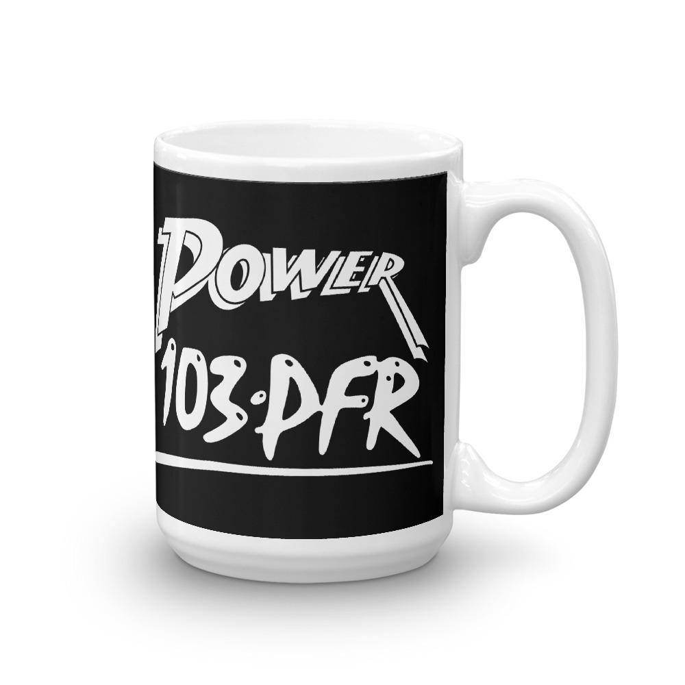 WPFR 103 - Power 103 (white/black) - Terre Haute Indiana  -  Coffee Mug - EdgyHaute