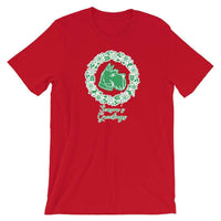 Sarah Scott MS Scotties - Season's Greetings wreath (green/white)  - Short-Sleeve Unisex T-Shirt - EdgyHaute