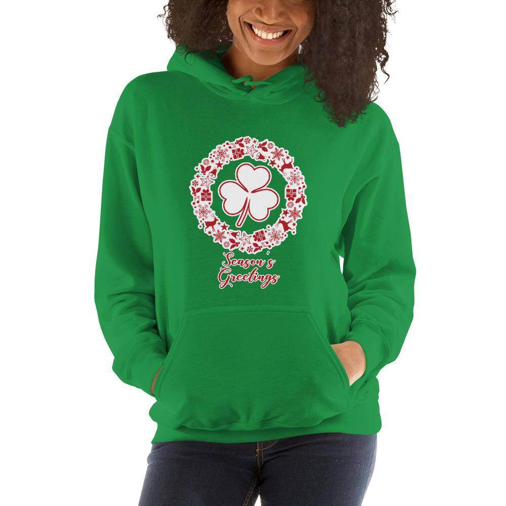 St. Patrick's School Irish - Season's Greetings wreath (red/white)  -  Unisex Hoodie - EdgyHaute