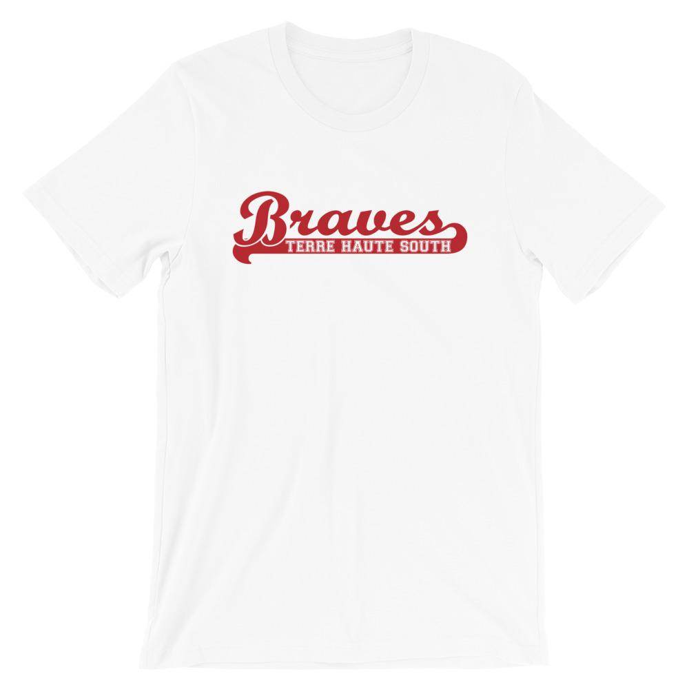 Terre Haute South HS Braves - Banner (red)  -  Short-Sleeve Unisex T-Shirt - EdgyHaute