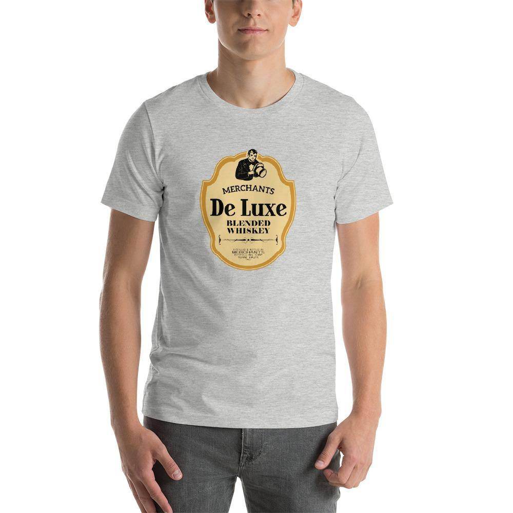 Deluxe Bourbon Whiskey/Merchants Distilling (design 4) - Terre Haute Indiana - Short-Sleeve Unisex T-Shirt - EdgyHaute