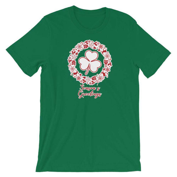 St. Patrick's School Irish - Season's Greetings wreath (red/white)  -  Short-Sleeve Unisex T-Shirt - EdgyHaute