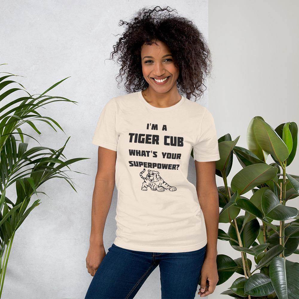 Greencastle HS Tiger Cubs - Superpower (black)  -  Short-Sleeve Unisex T-Shirt - EdgyHaute