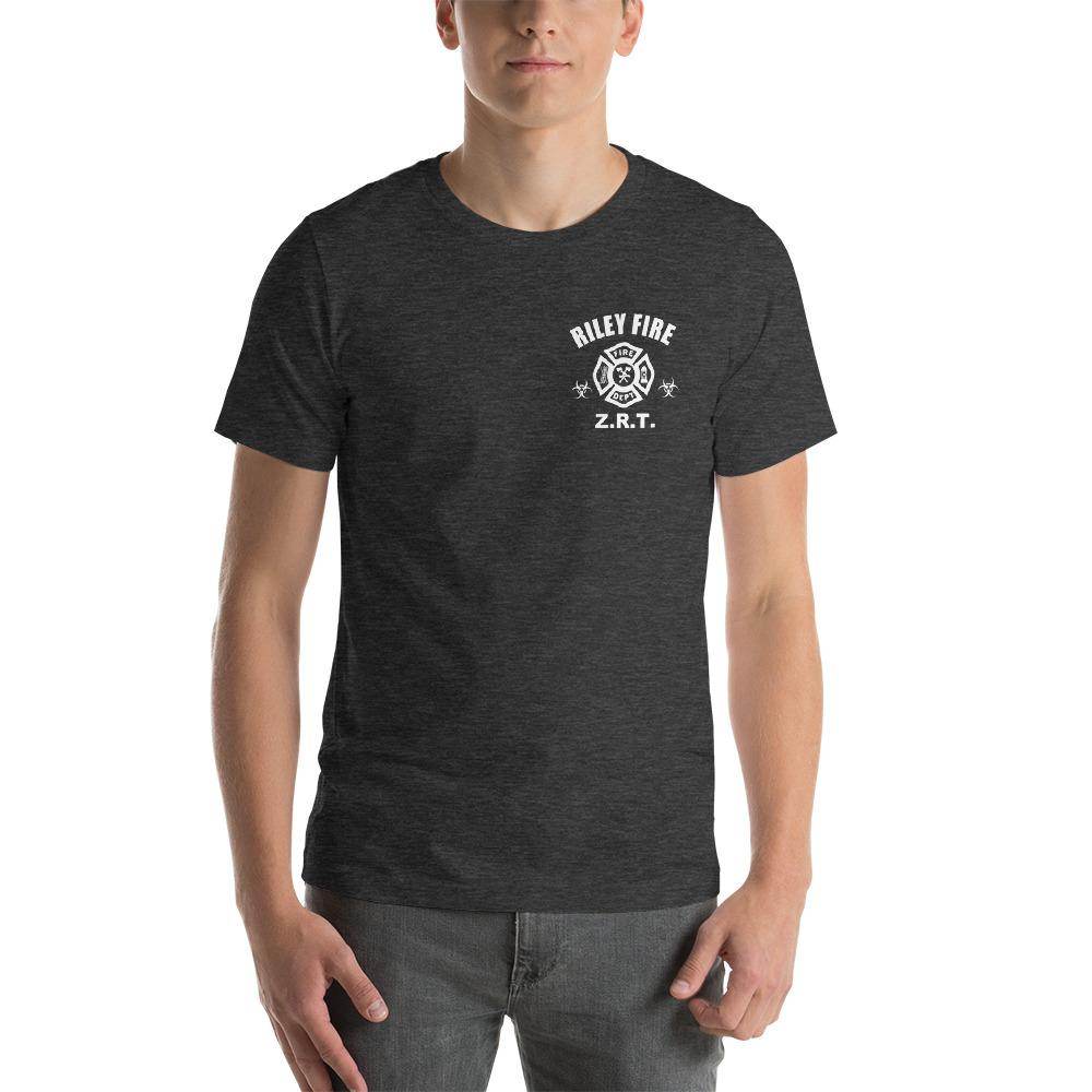 IN-Vigo County-Riley Fire-Zombie Response Team (white) - Short-Sleeve Unisex T-Shirt - EdgyHaute