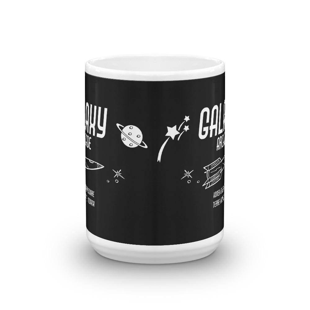 Galaxy Arcade (white on black) - Terre Haute Indiana  -  Coffee Mug - EdgyHaute