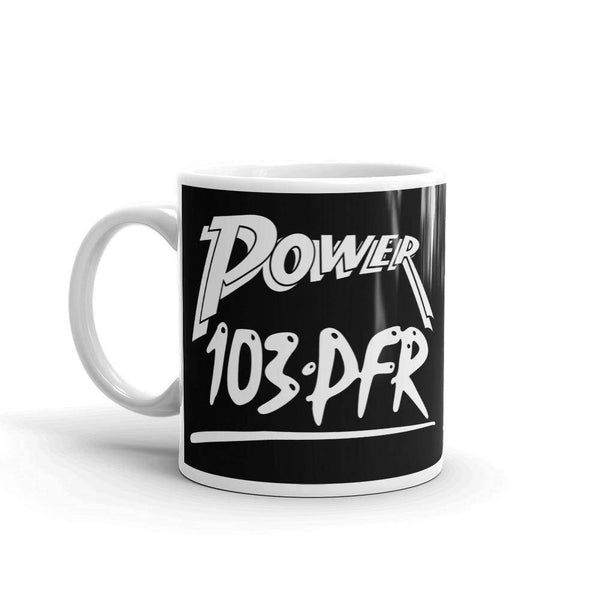 WPFR 103 - Power 103 (white/black) - Terre Haute Indiana  -  Coffee Mug - EdgyHaute