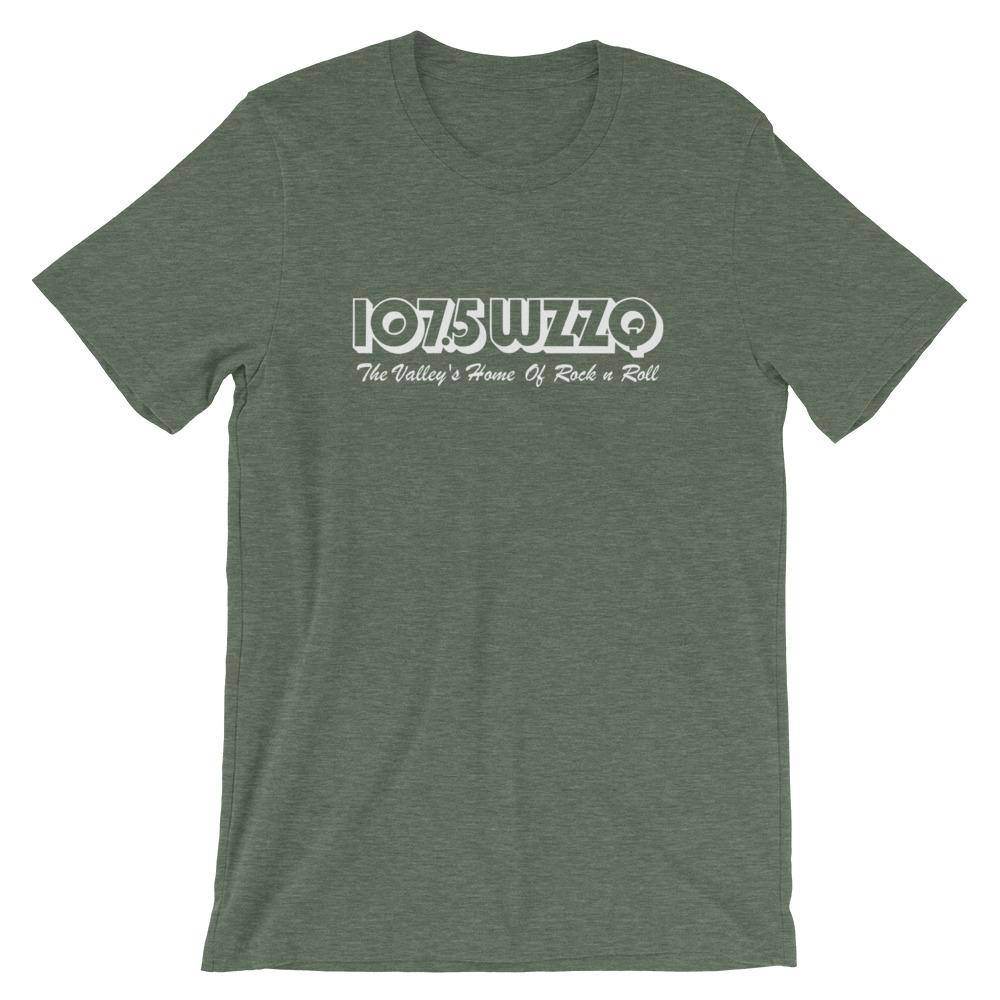 WZZQ 107.5 (white) - Terre Haute Indiana  -  Short-Sleeve Unisex T-Shirt - EdgyHaute