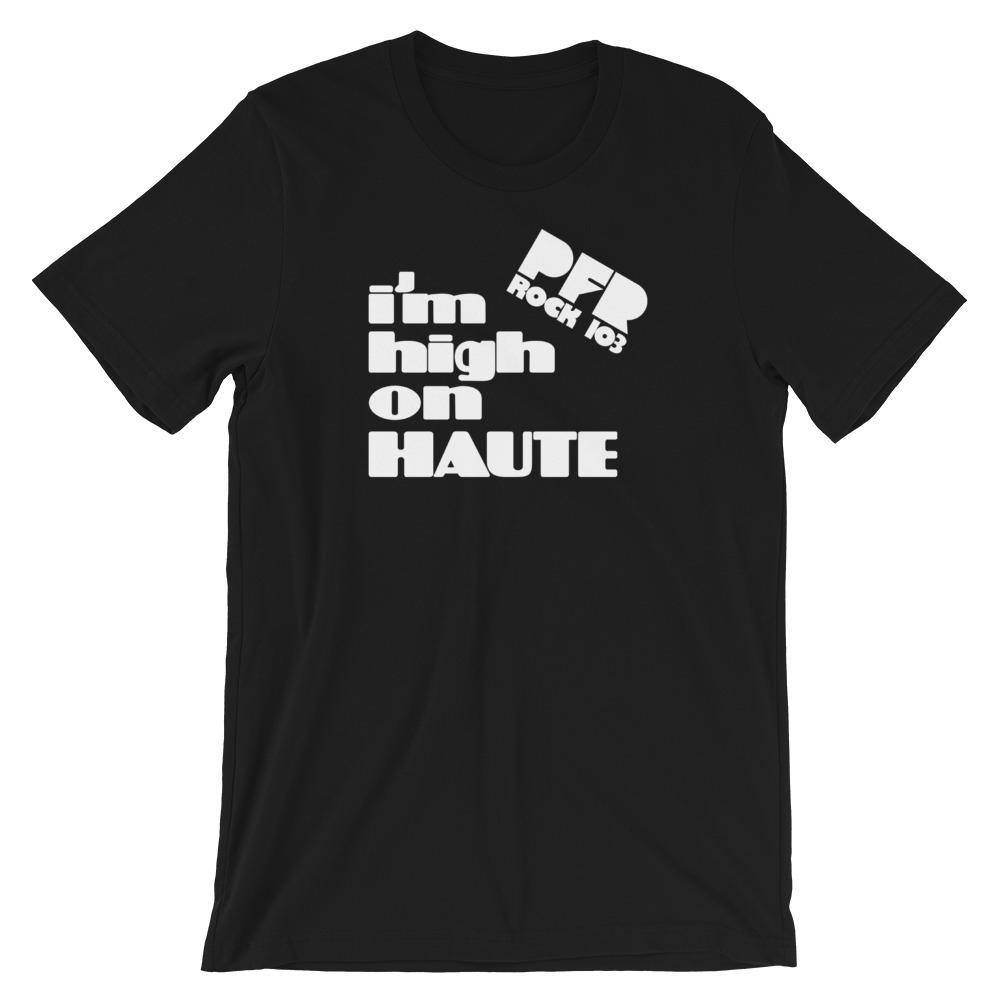 WPFR 103 - High on Haute (white) - Terre Haute Indiana  -  Short-Sleeve Unisex T-Shirt - EdgyHaute