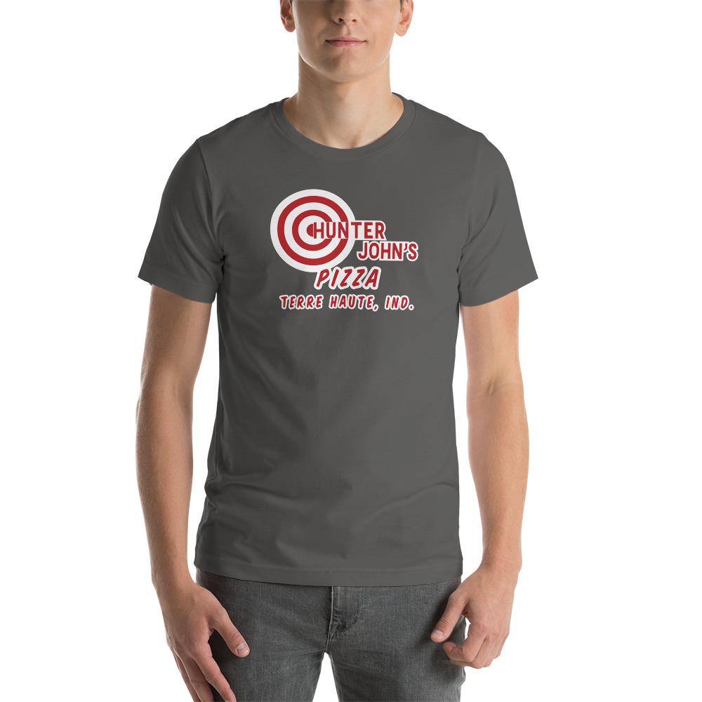 Hunter John's Pizza - ad - Terre Haute Indiana  -  Short-Sleeve Unisex T-Shirt - EdgyHaute