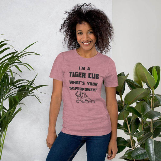 Greencastle HS Tiger Cubs - Superpower (black)  -  Short-Sleeve Unisex T-Shirt - EdgyHaute