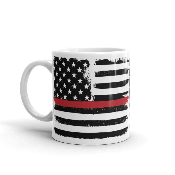 Thin Red Line - American Flag - Fire Service  -  Coffee Mug - EdgyHaute