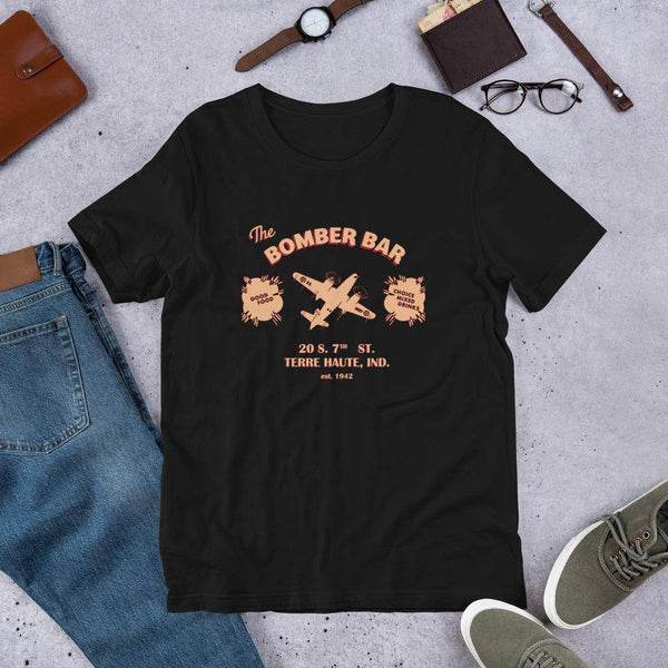 The Bomber Bar - Terre Haute Indiana -  Short-Sleeve Unisex T-Shirt - EdgyHaute