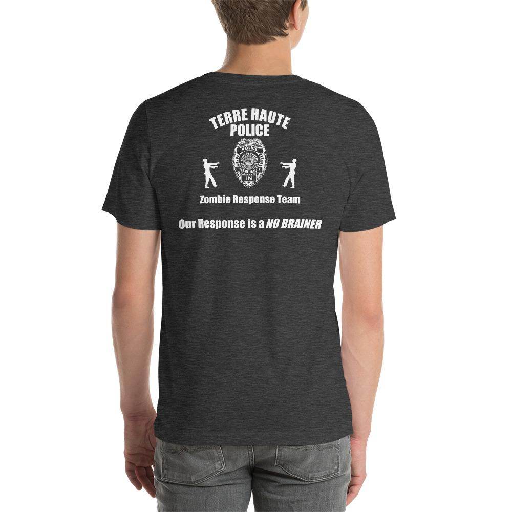 IN - Vigo County - Terre Haute Police - Zombie Response Team (white)  -  Short-Sleeve Unisex T-Shirt - EdgyHaute