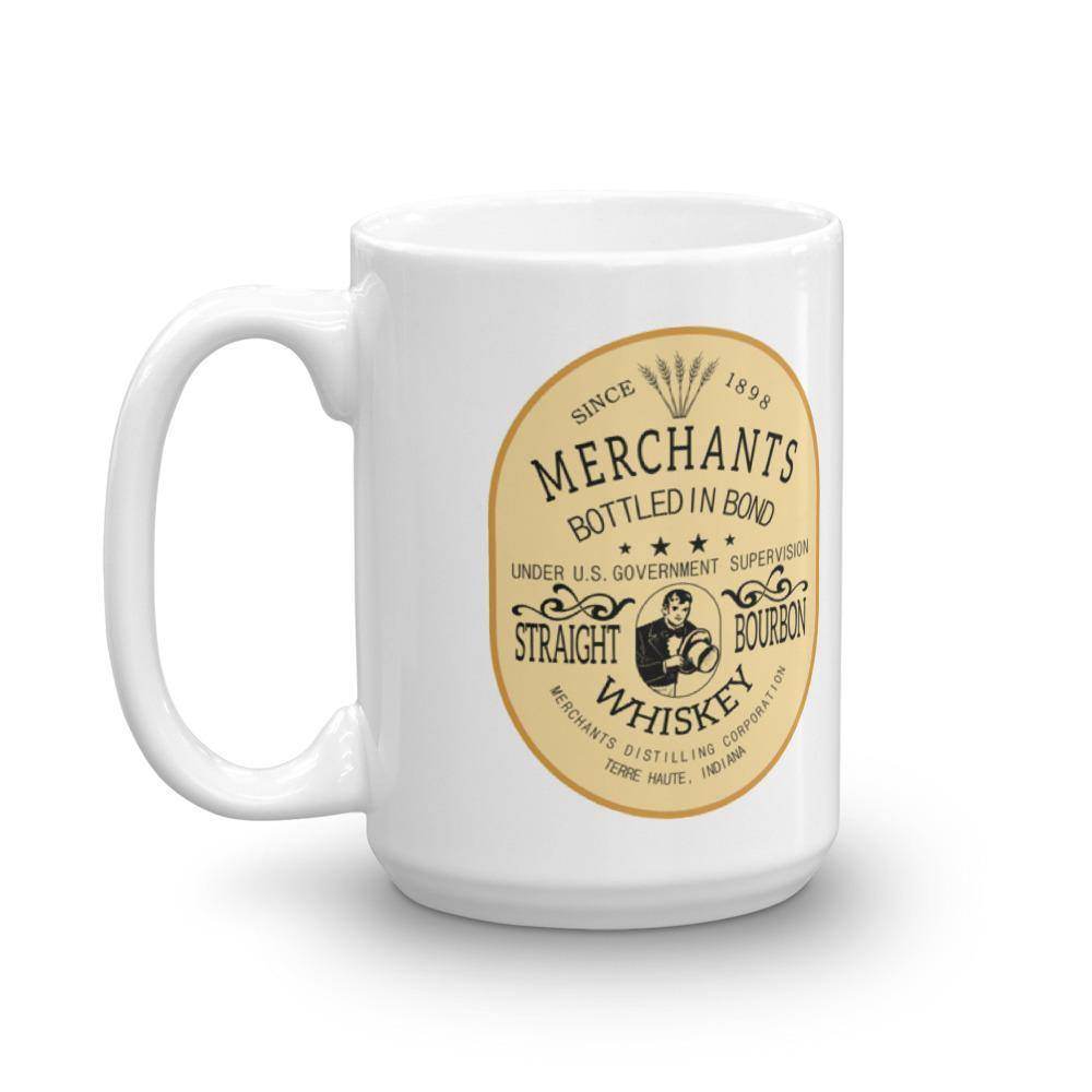 Deluxe Bourbon Whiskey / Merchants Distilling (design 2) - Terre Haute Indiana  -  Coffee Mug - EdgyHaute