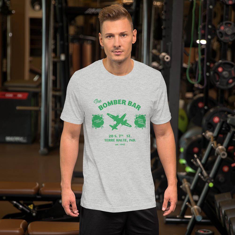The Bomber Bar (green) - Terre Haute Indiana  -  Short-Sleeve Unisex T-Shirt - EdgyHaute