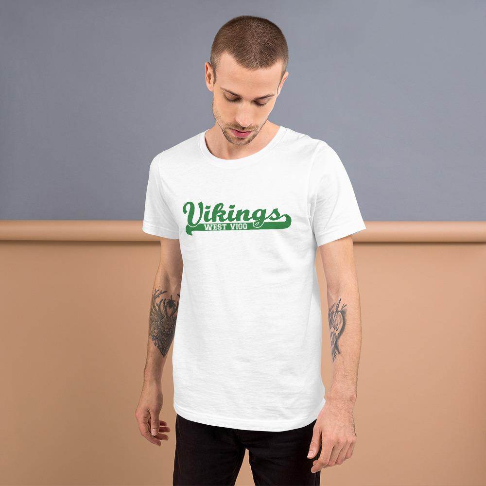 West Vigo HS Vikings - Banner (green)  -  Short-Sleeve Unisex T-Shirt - EdgyHaute