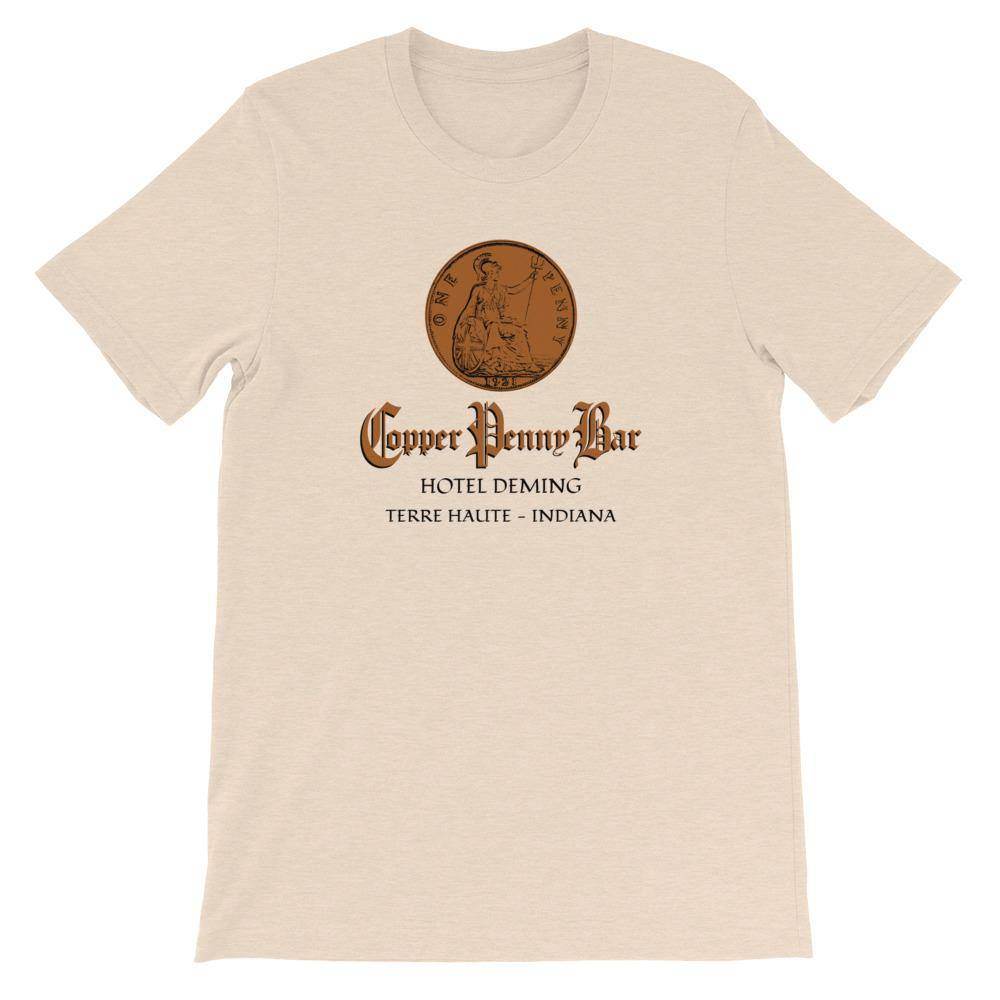 Copper Penny Bar - Terre Haute Indiana - Short-Sleeve Unisex T-Shirt - EdgyHaute