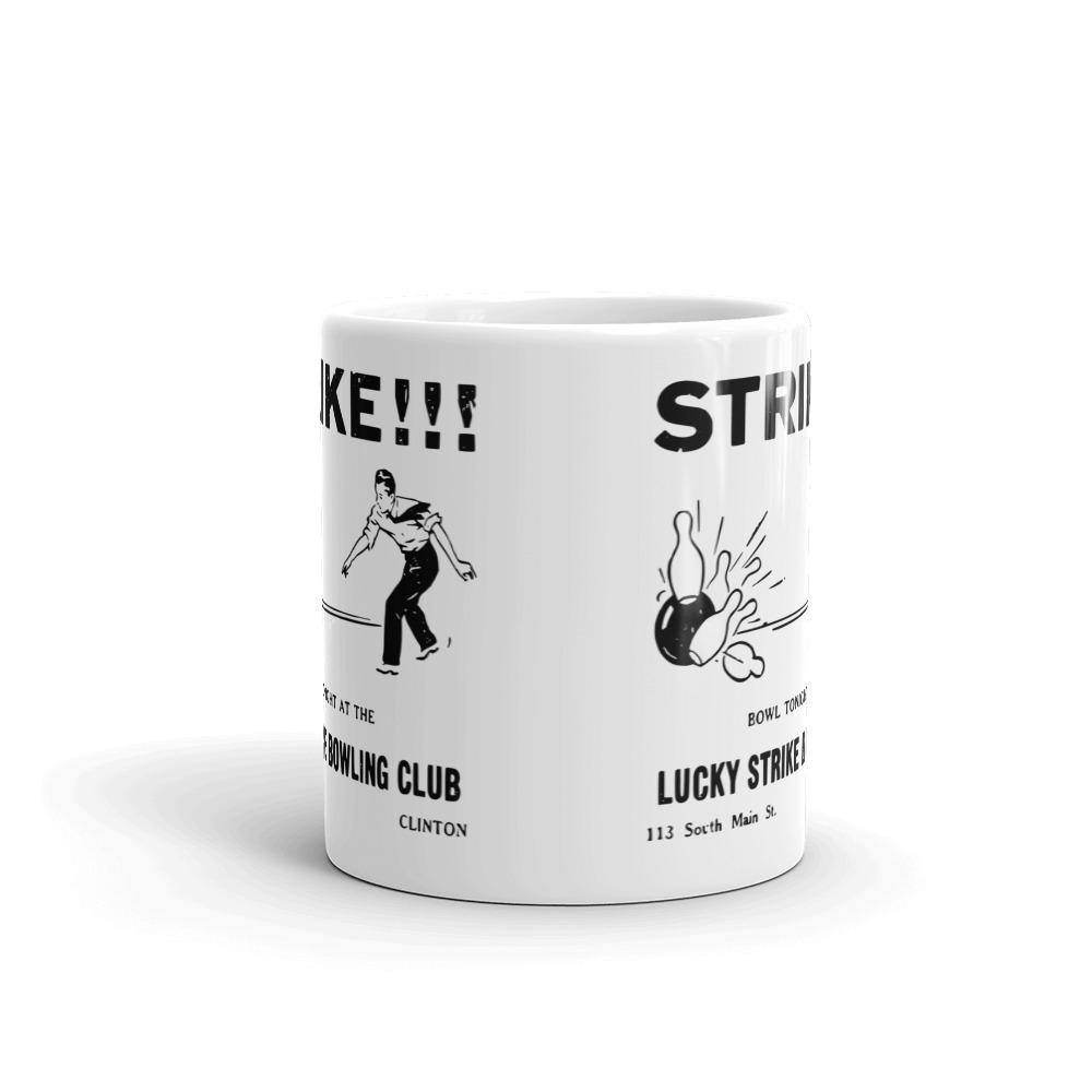 Lucky Strike Bowling - Design 2 (black) - Clinton Indiana   -  Coffee Mug - EdgyHaute