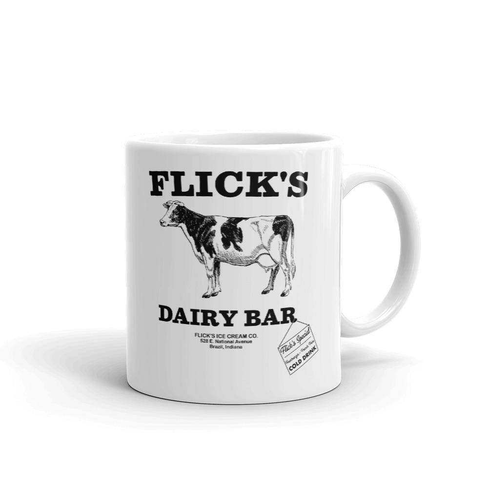 Flick’s Drive-In / Dairy Bar - cow design - Brazil Indiana  -  Coffee Mug - EdgyHaute