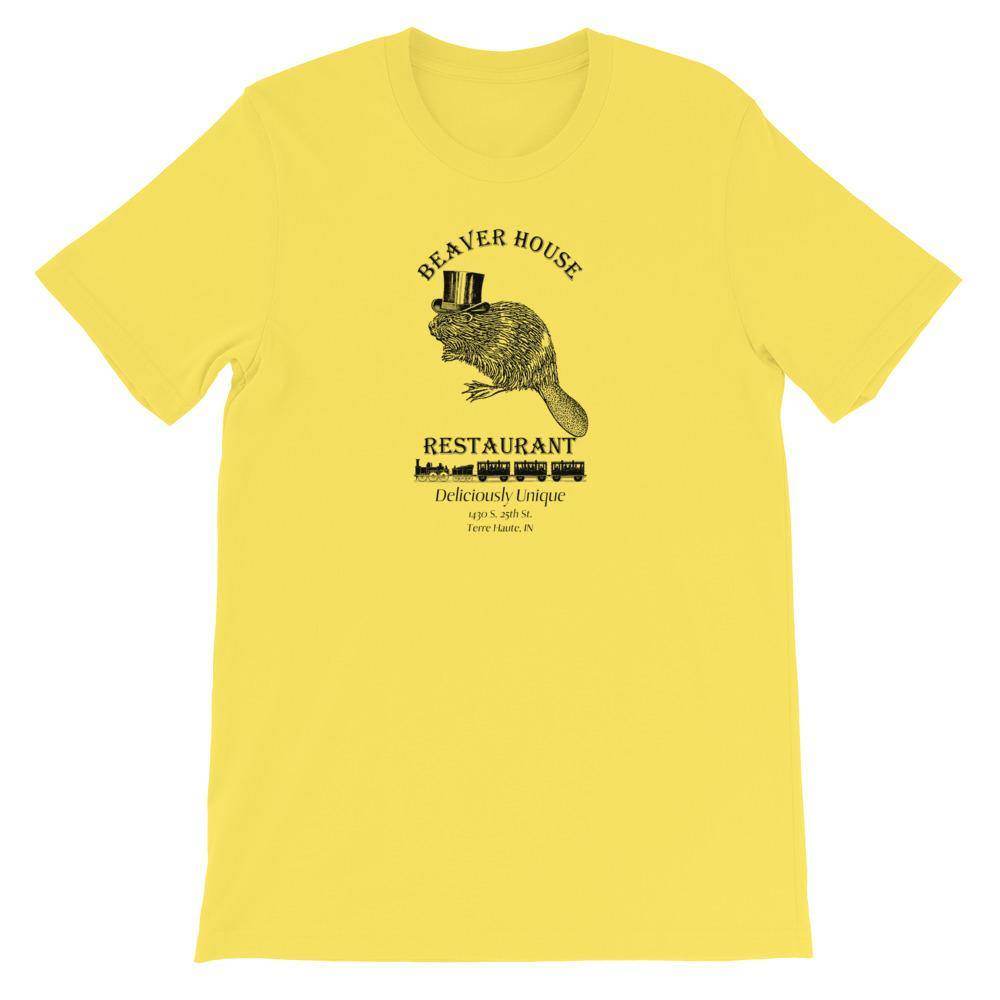 Beaver House Restaurant (black) - Terre Haute Indiana  -  Short-Sleeve Unisex T-Shirt - EdgyHaute