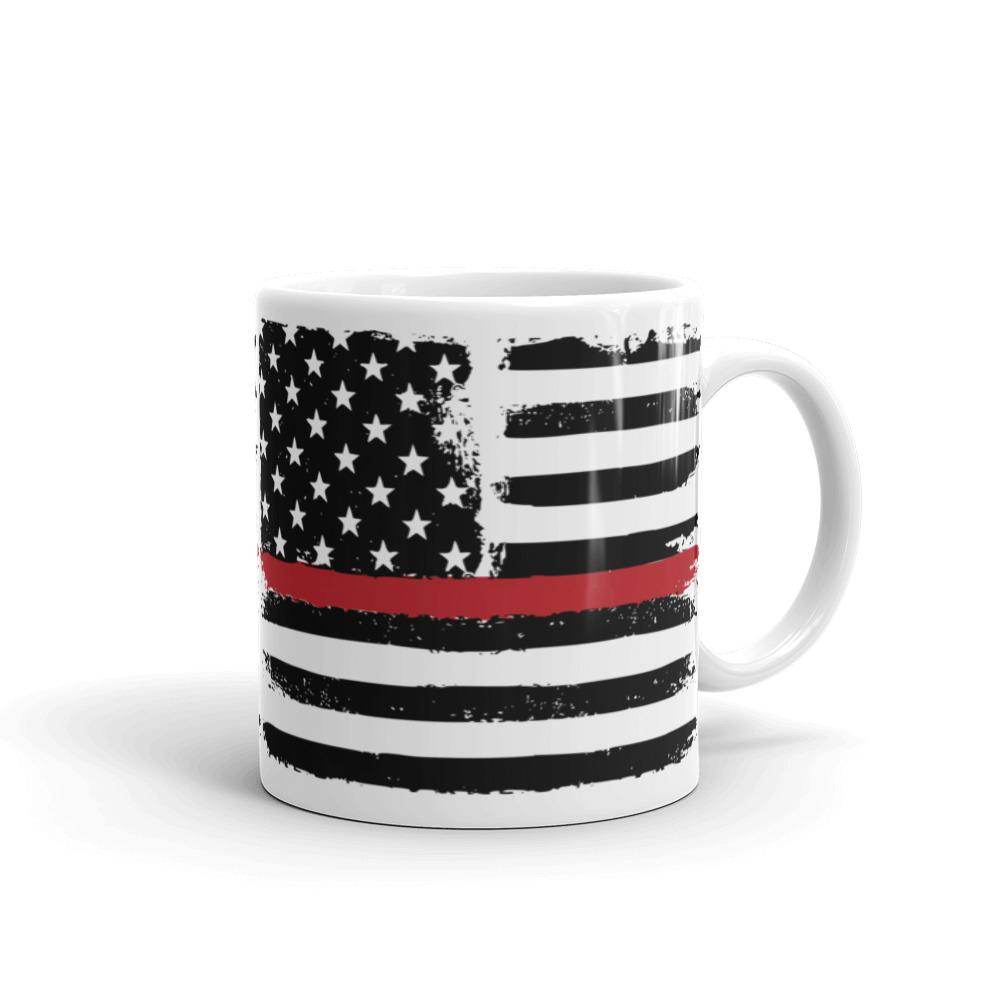 Thin Red Line - American Flag - Fire Service  -  Coffee Mug - EdgyHaute