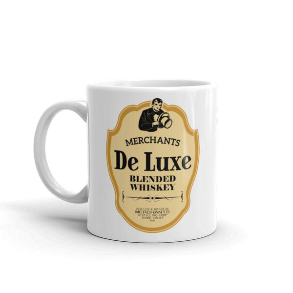 Deluxe Bourbon Whiskey / Merchants Distilling (design 4) - Terre Haute Indiana  -  Coffee Mug - EdgyHaute
