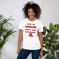 Attica Junior-Senior HS Red Ramblers - Superpower (red)  -  Short-Sleeve Unisex T-Shirt - EdgyHaute