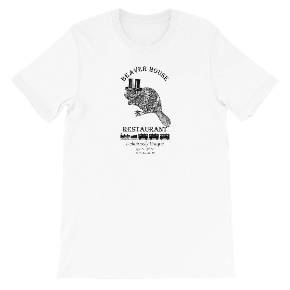 Beaver House Restaurant (black) - Terre Haute Indiana  -  Short-Sleeve Unisex T-Shirt - EdgyHaute