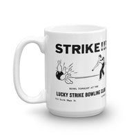 Lucky Strike Bowling - Design 2 (black) - Clinton Indiana   -  Coffee Mug - EdgyHaute