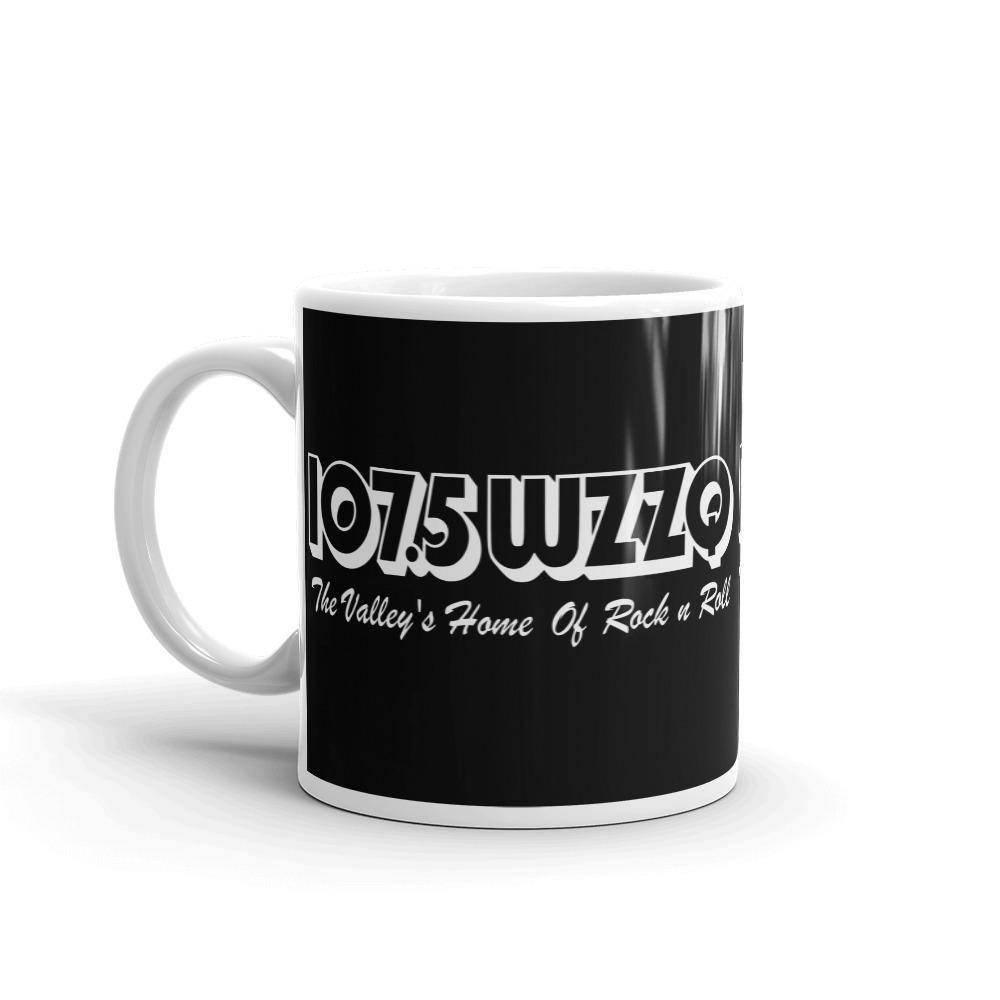 WZZQ 107.5 (white with black background) - Terre Haute Indiana  -  Coffee Mug - EdgyHaute