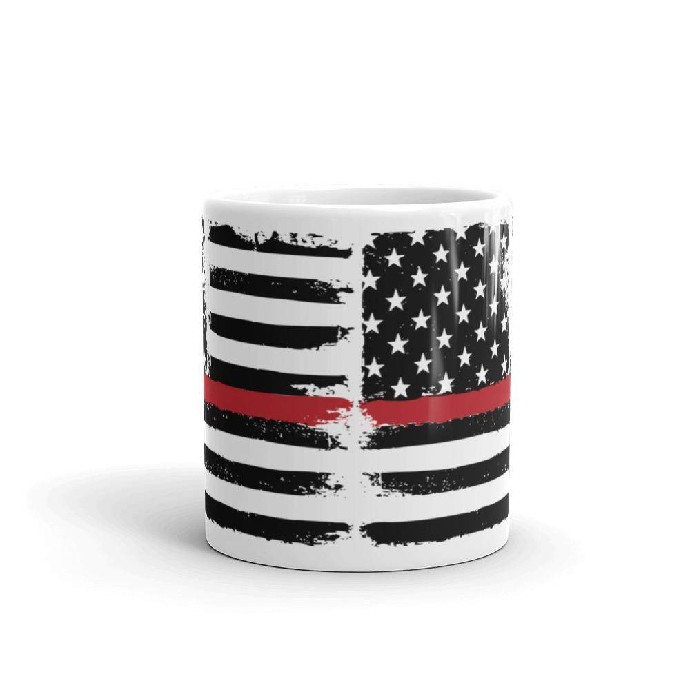 Thin Red Line - American Flag - Fire Service  -  Coffee Mug - EdgyHaute