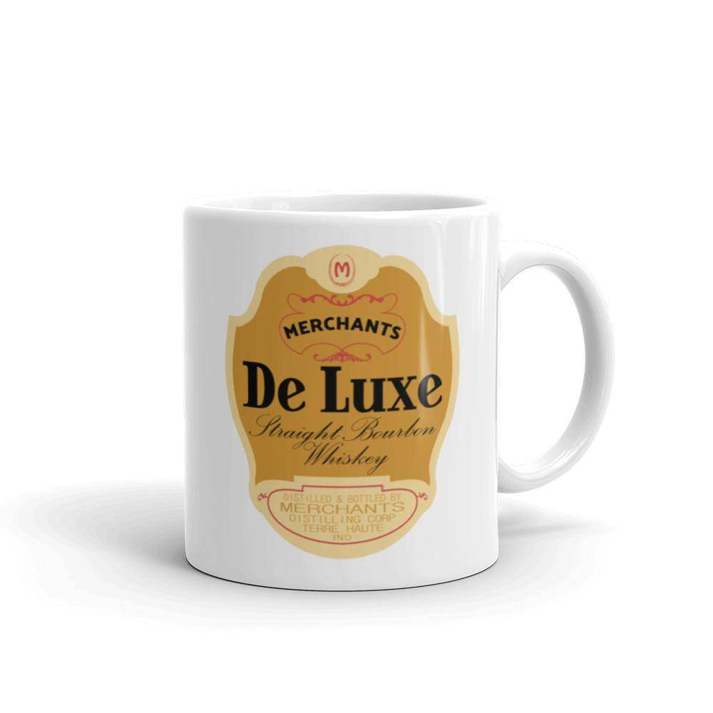 Deluxe Bourbon Whiskey / Merchants Distilling (design 1) - Terre Haute Indiana  -  Coffee Mug - EdgyHaute