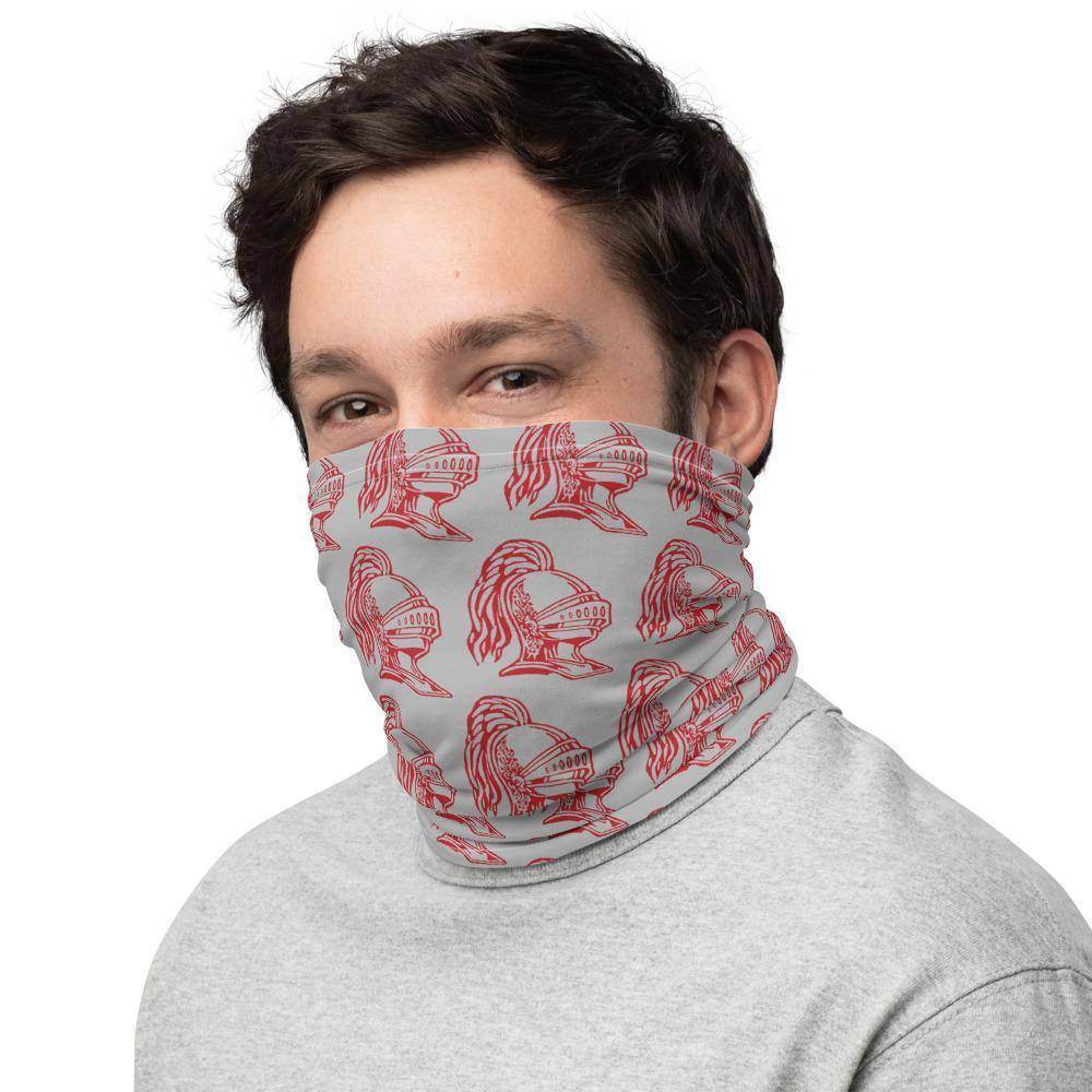 Woodrow Wilson MS Warriors Neck Gaiter - red on gray - EdgyHaute