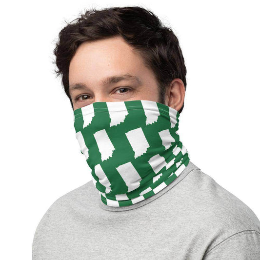 Ivy Tech Community College inspired Neck Gaiter - white states on green - EdgyHaute