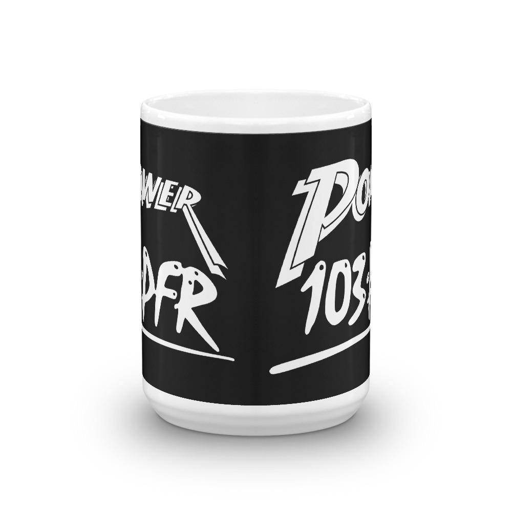 WPFR 103 - Power 103 (white/black) - Terre Haute Indiana  -  Coffee Mug - EdgyHaute