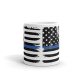 Thin Blue Line - American Flag - Law Enforcement  -  Coffee Mug - EdgyHaute