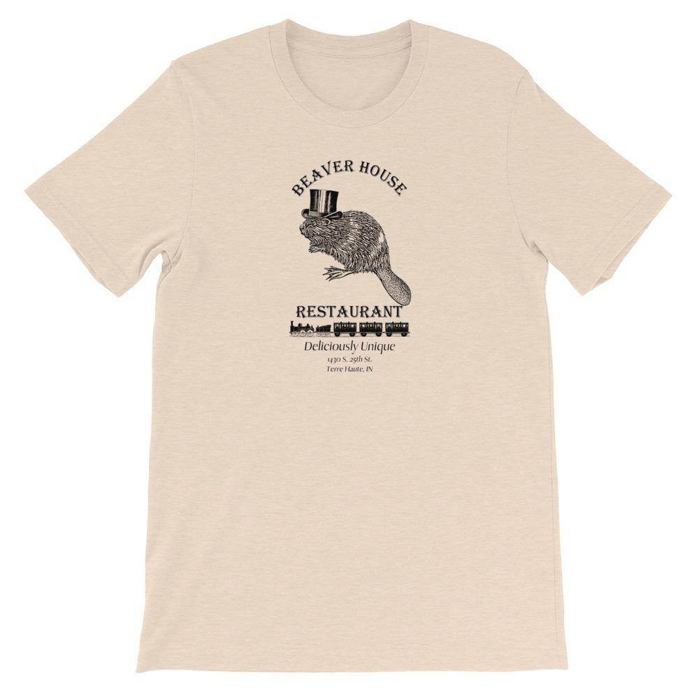 Beaver House Restaurant (black) - Terre Haute Indiana  -  Short-Sleeve Unisex T-Shirt - EdgyHaute