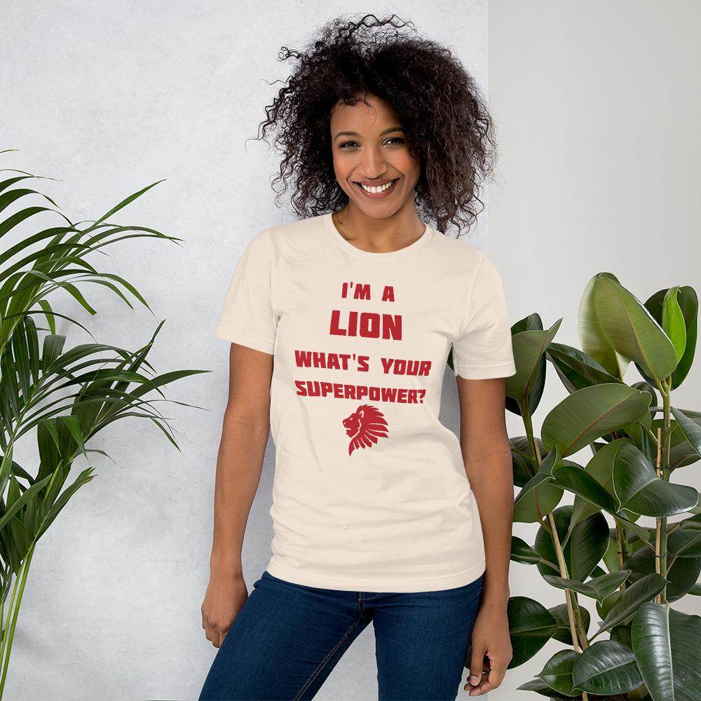 Marshall HS Lions - Superpower (red)  -  Short-Sleeve Unisex T-Shirt - EdgyHaute