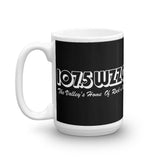 WZZQ 107.5 (white with black background) - Terre Haute Indiana  -  Coffee Mug - EdgyHaute