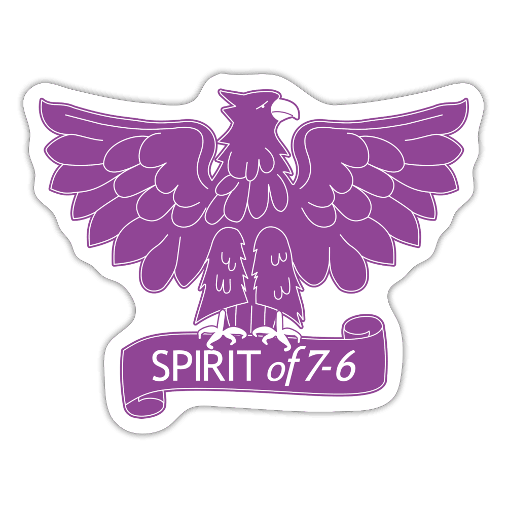 Garfield HS Purple Eagles - Spirit of 7-6  - Sticker - white matte