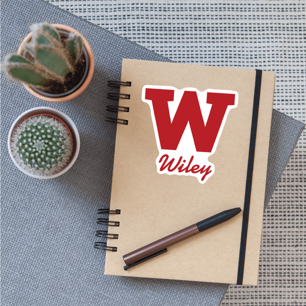 Wiley HS Red Streaks - Wiley W  -  Sticker - white matte