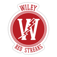 Wiley HS Red Streaks - center court design  -  Sticker - white matte