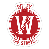 Wiley HS Red Streaks - center court design  -  Sticker - white matte