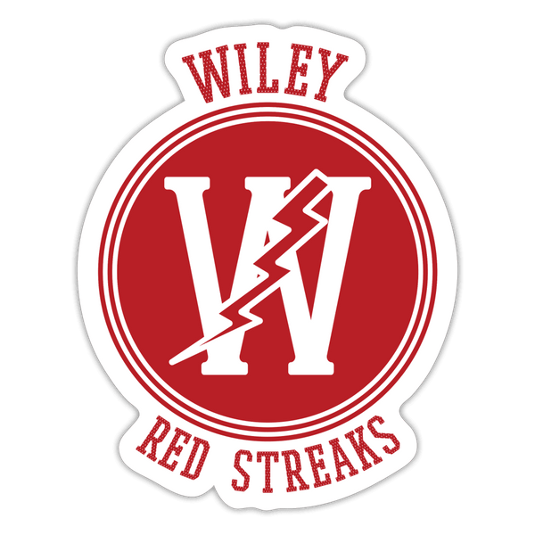 Wiley HS Red Streaks - center court design  -  Sticker - white matte