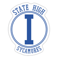 State High Sycamores - center court design  -  Sticker - white matte