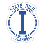 State High Sycamores - center court design  -  Sticker - white matte